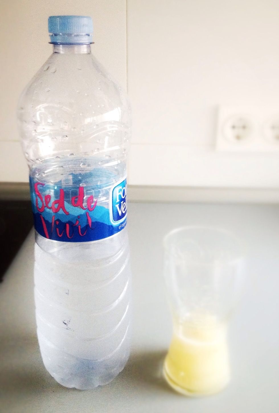 Add some water. Fill the glass.