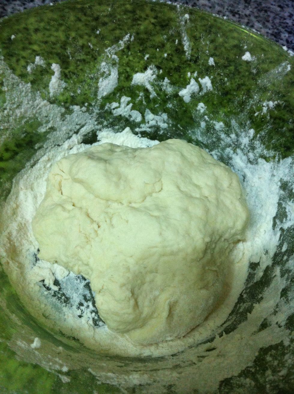 Add some water little by little when you Mix it by your hand until it comes out like this