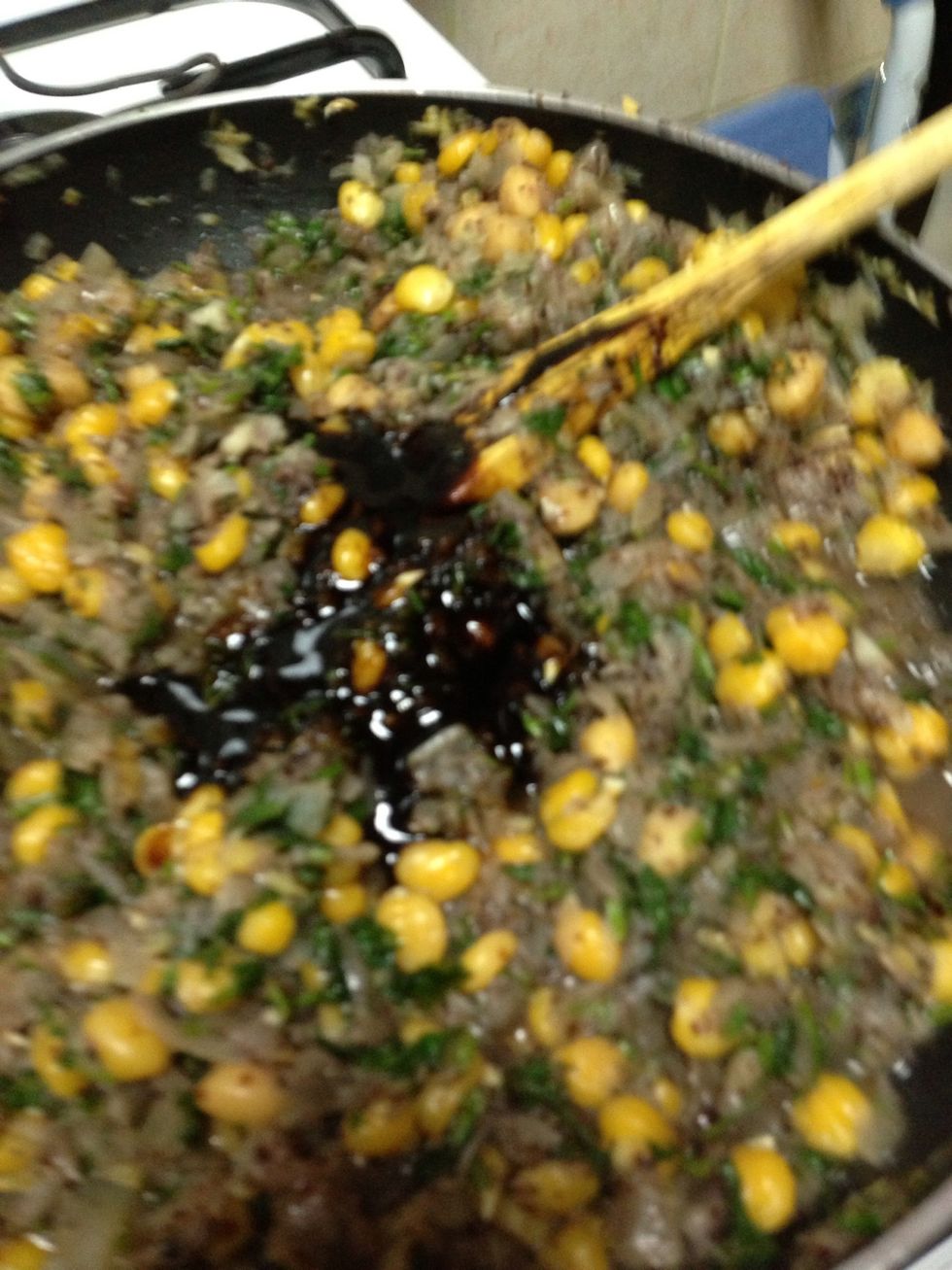 Add sour pomegranate sauce , reb rumman