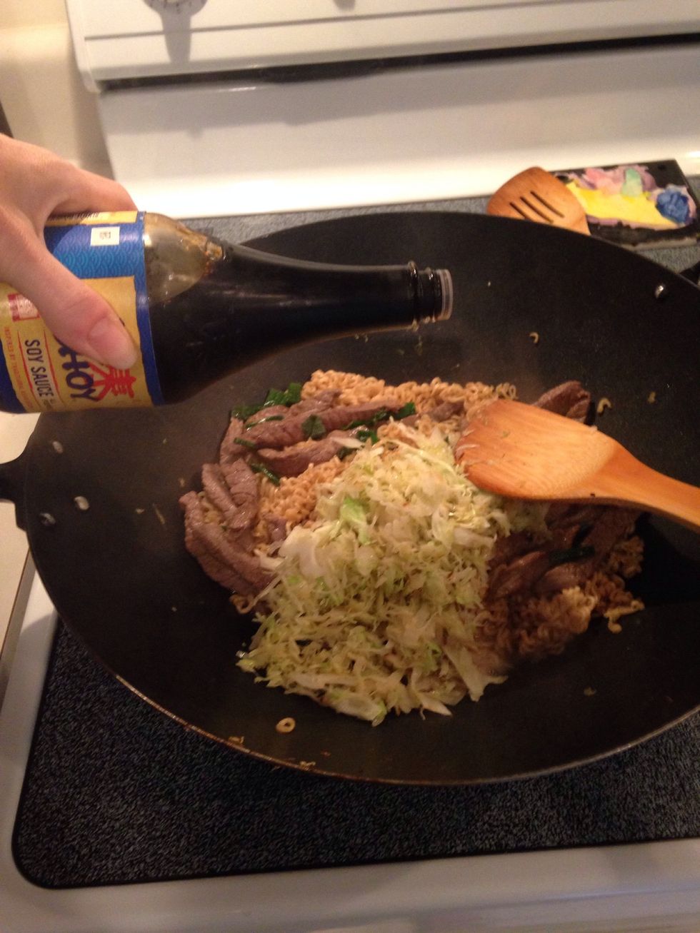 Add soy sauce. Stir well.