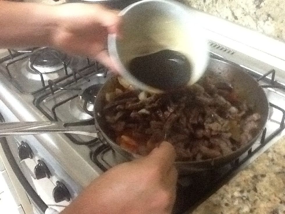 Add soy sauce to meat.