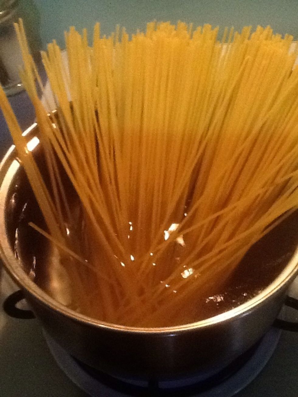 Add spaghetti and boil for about 12 mins