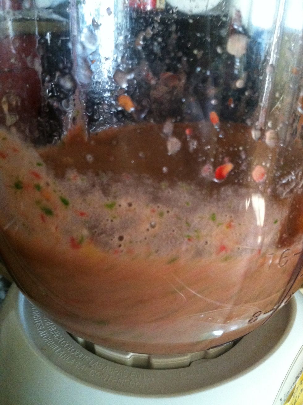 Add spinach and continue blending.