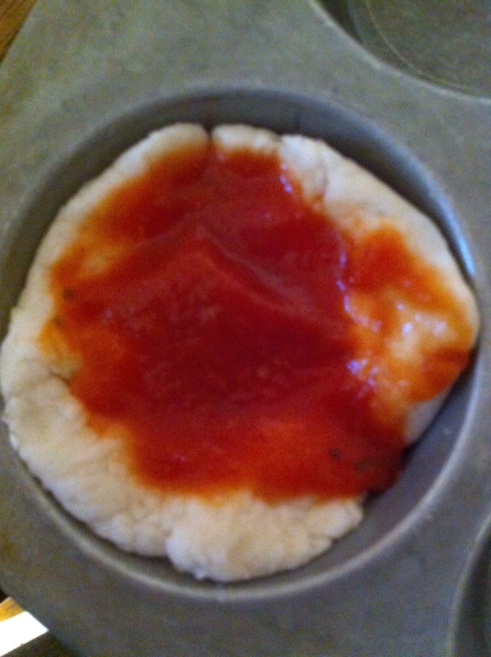 Add spoonful of sauce