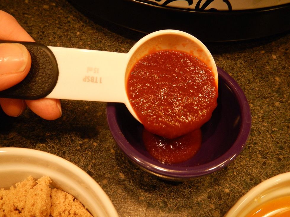 Add Sriracha to a small mise en place bowl