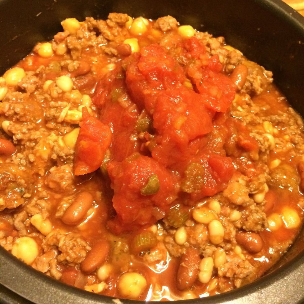 Add stewed tomatoes... (I prefer one that has celery and peppers, just Hunt's for it)