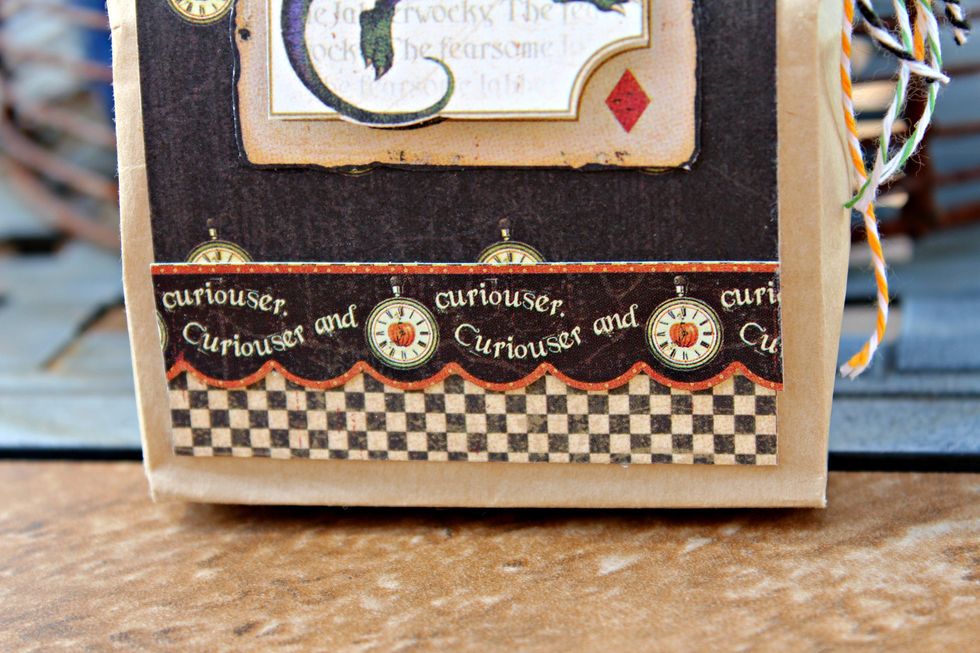 Add stickers to bottom of treat bags