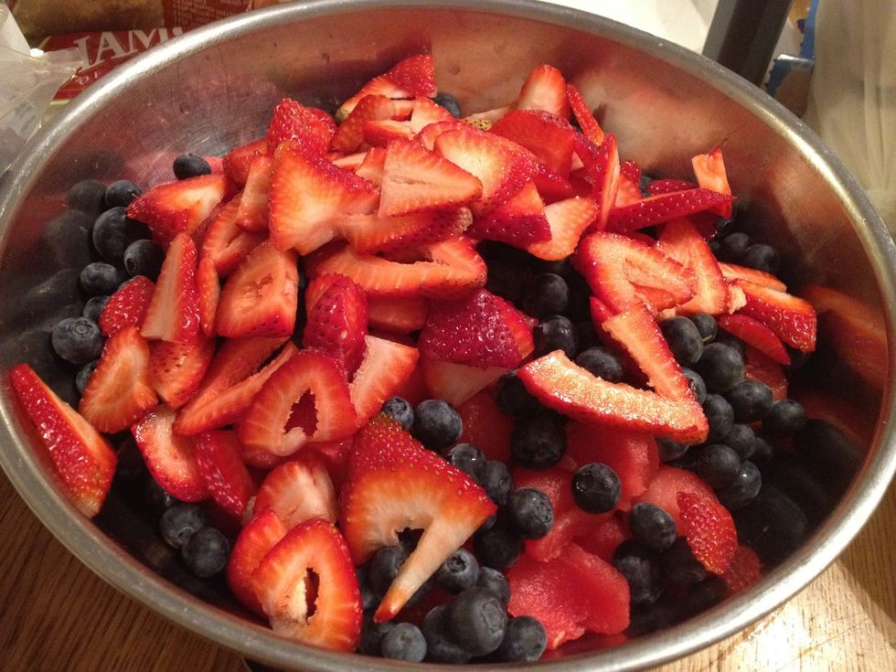 Add strawberries to your mix.
