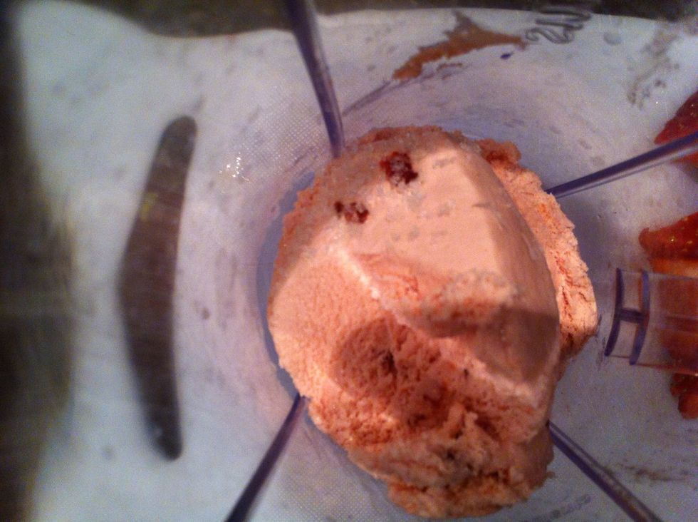 Add strawberry ice cream.