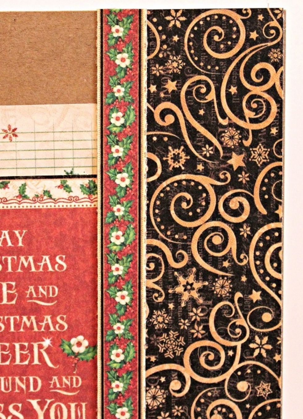 Add strip and border to inside of card to form pocket.