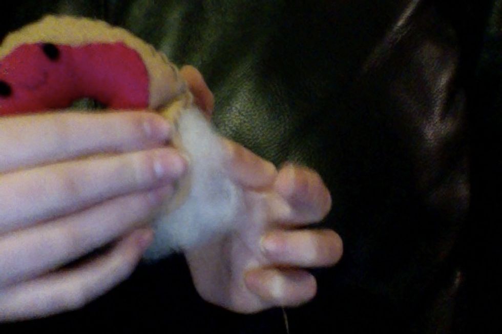 Add stuffing, and then stitch the opening closed.