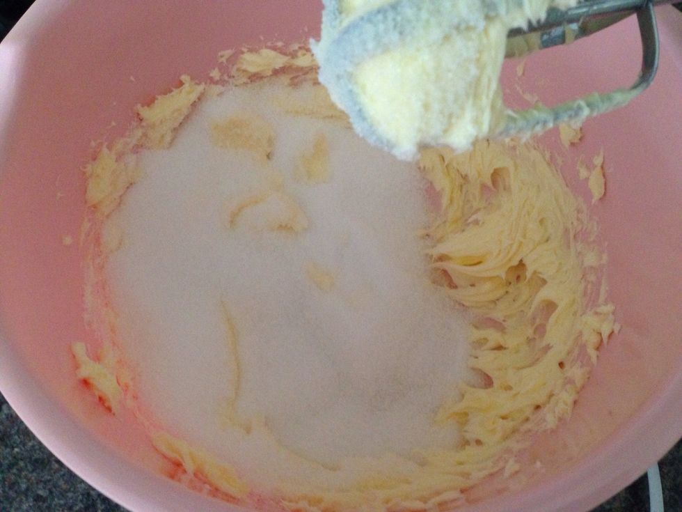 Add sugar and beat.