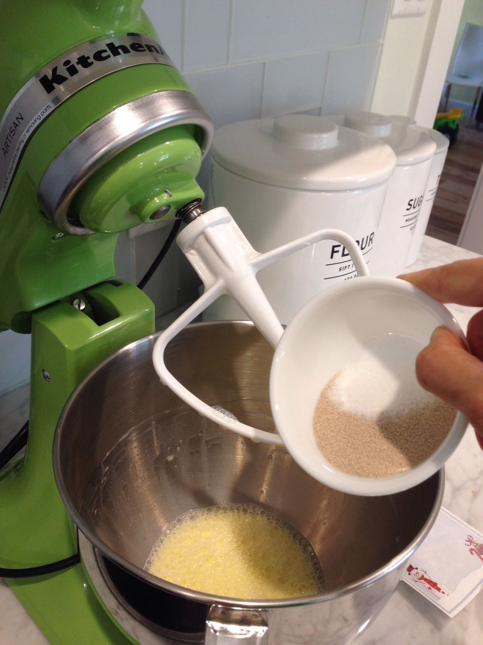 Add sugar and yeast
