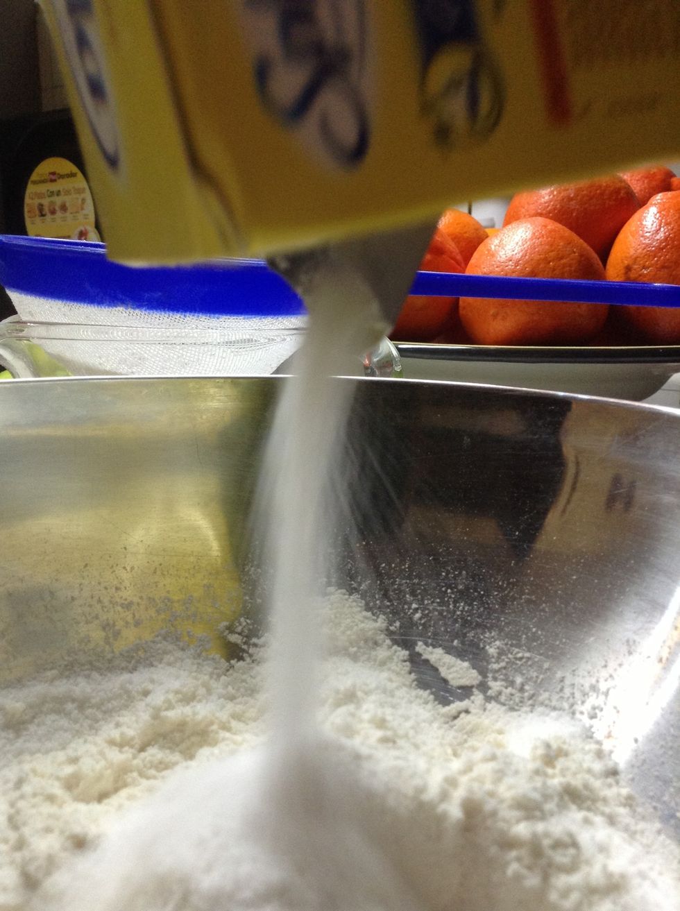 Add sugar or Splenda. Preferably use the ones that are specially made for pastries, as they become easier to mix.