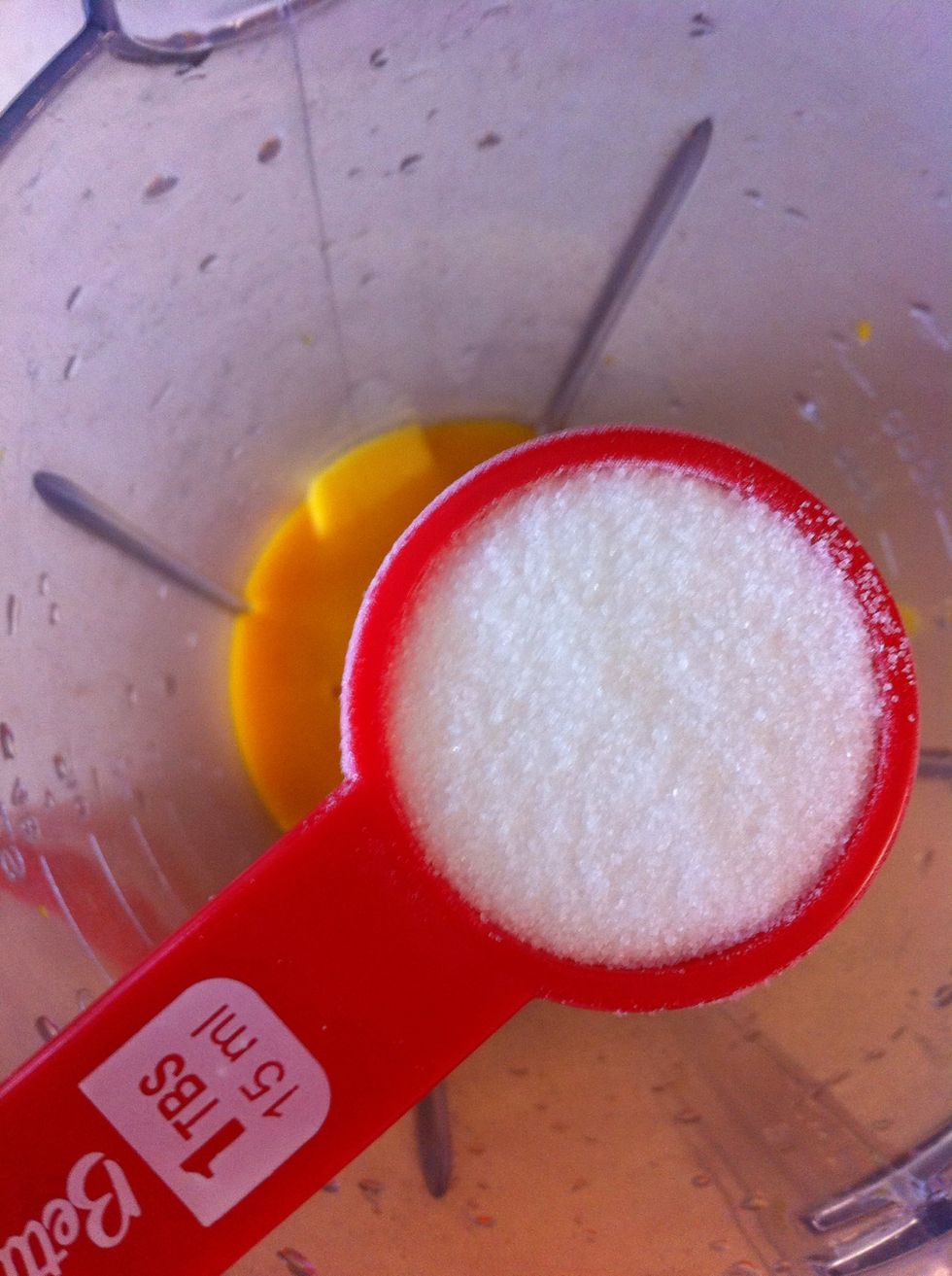 Add sugar. This depends on how sweet your mangoes are. I added two tablespoons but add as much or less you want.