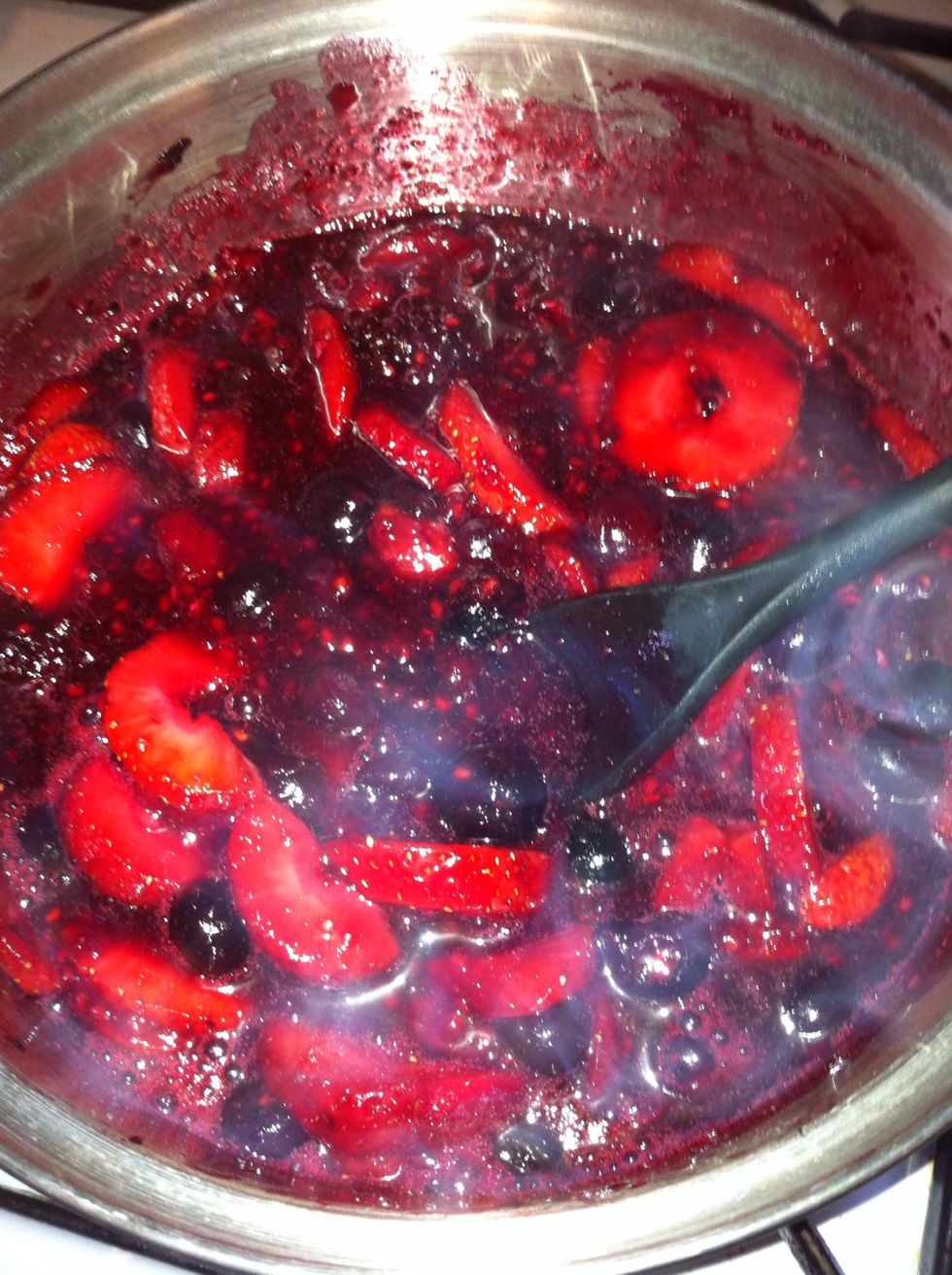 Add sugar this is how you get the syrup. The amount of sugar you decide to use will determine the amount of syrup.