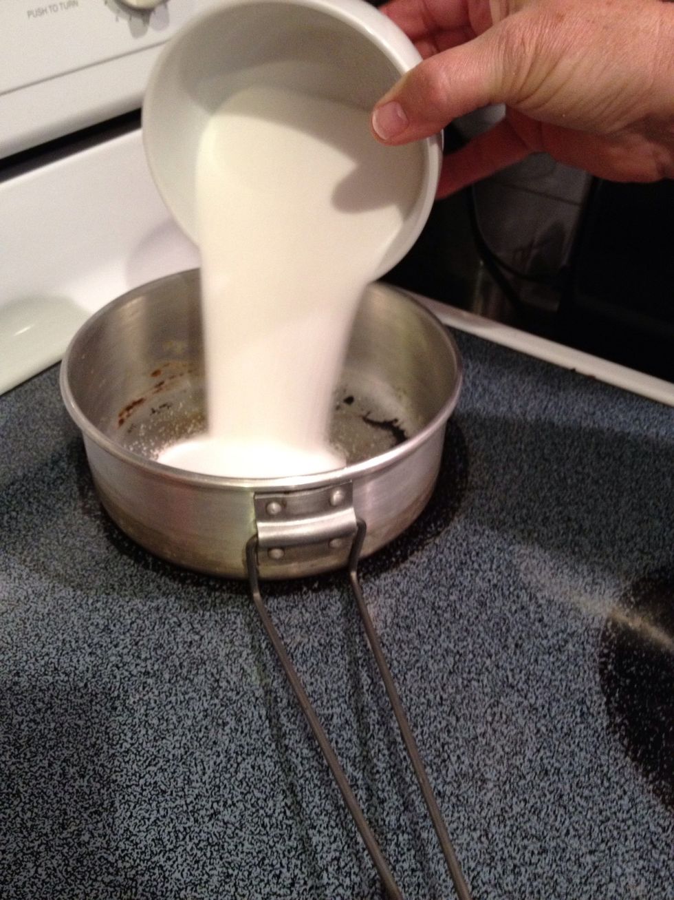 add sugar to a flanera pan. if you do not have a flanera pan you can use a small pot or pan that is oven safe.