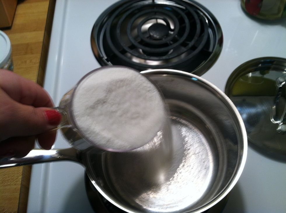 Add sugar to saucepan...