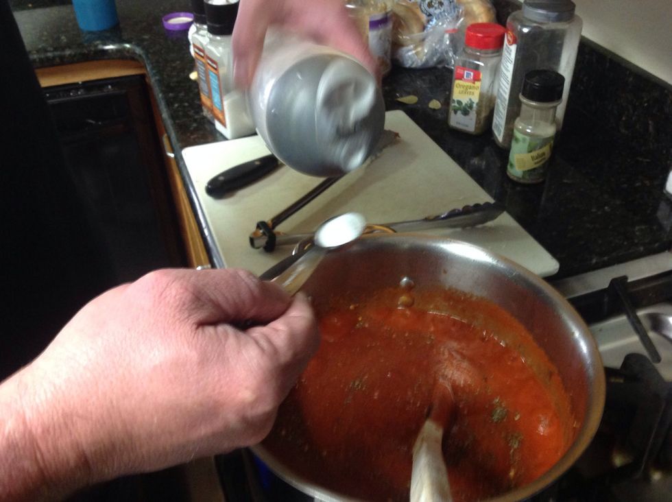 Add sugar to taste. About 1/2 to 1 teaspoon.