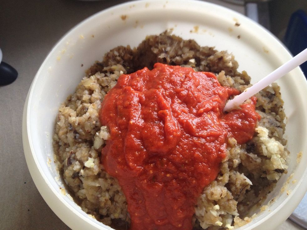 Add swedes, half of onion n garlic mix and half a jar of pasta sauce (your fav flavor)