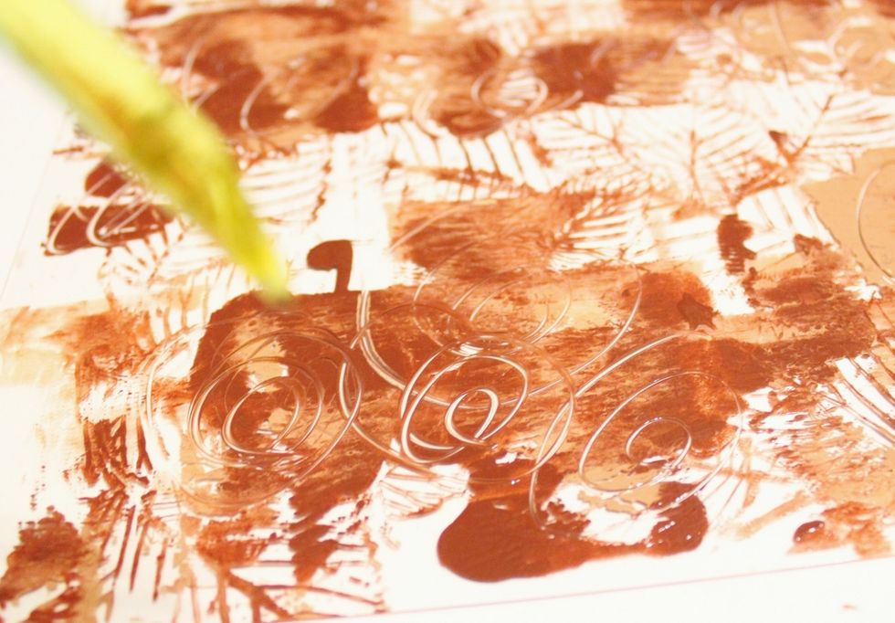 add swirl designs using end of paintbrush...