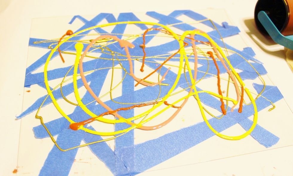 add swirls of inks, spread and blend using Color Wheel...