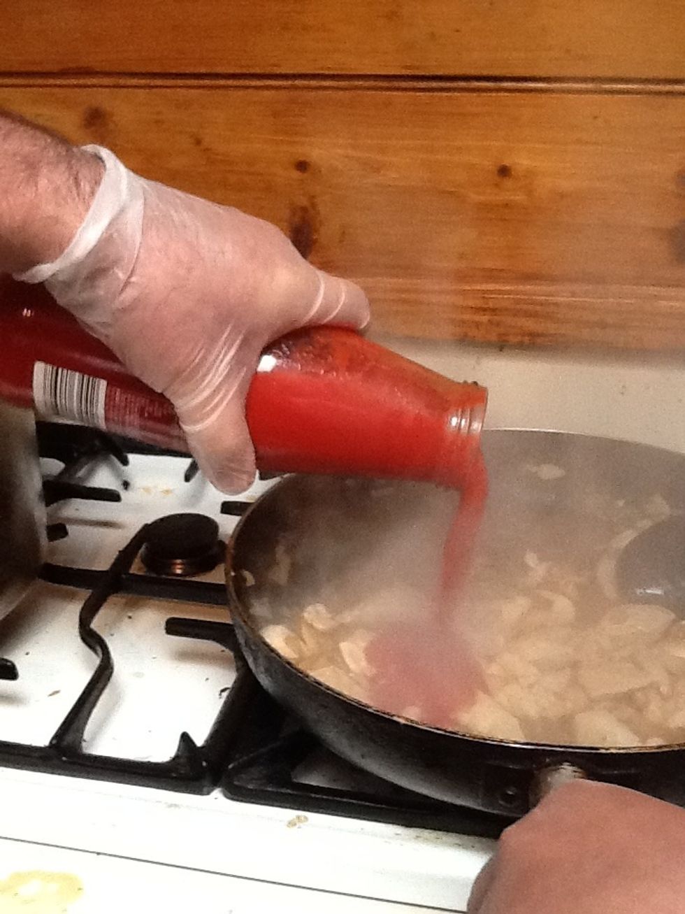 Add tablespoon of tomato paste.