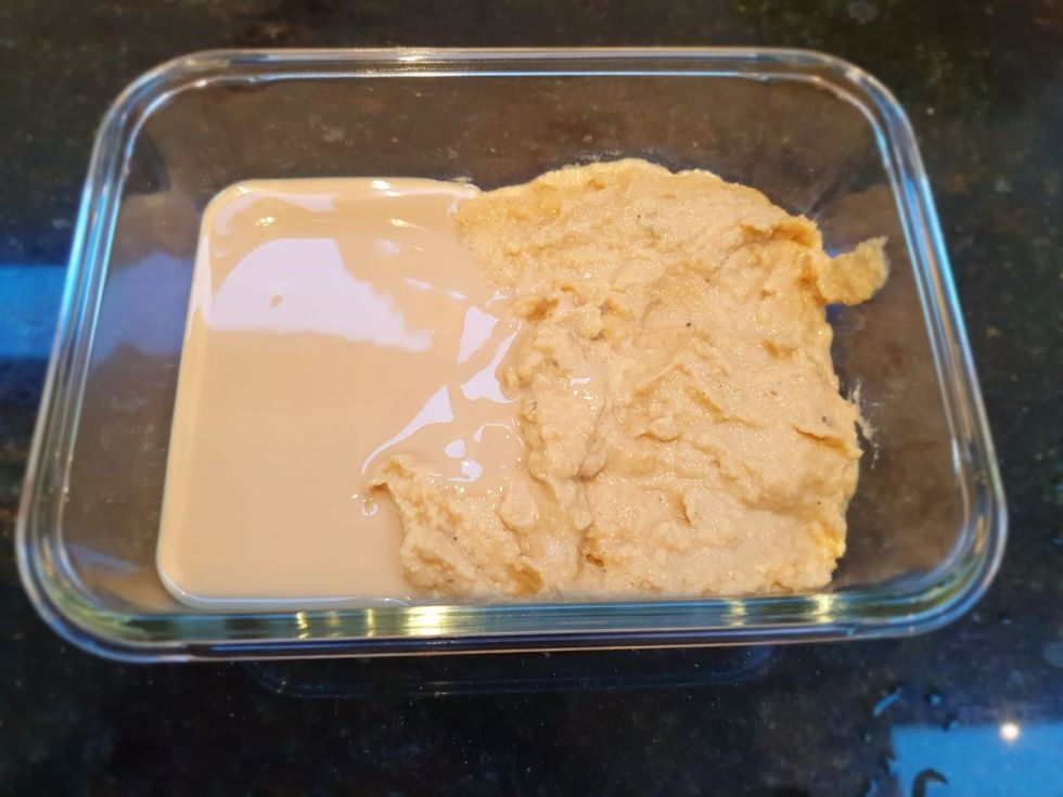 Add Tahini to the rest of the ingredients and mix well.