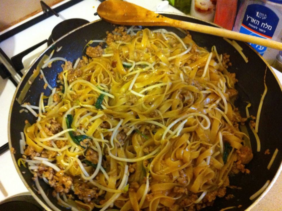 Add teriyaki sauce and stir well. (add salt and pepper if needed)