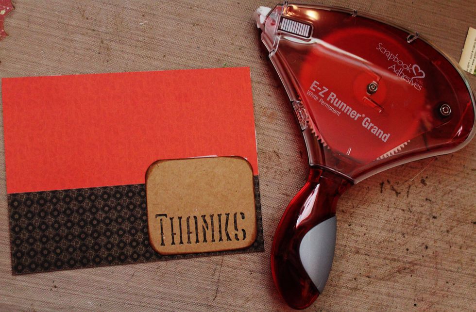 Add Thanks Artist Trading Tag to front of prepared card front.