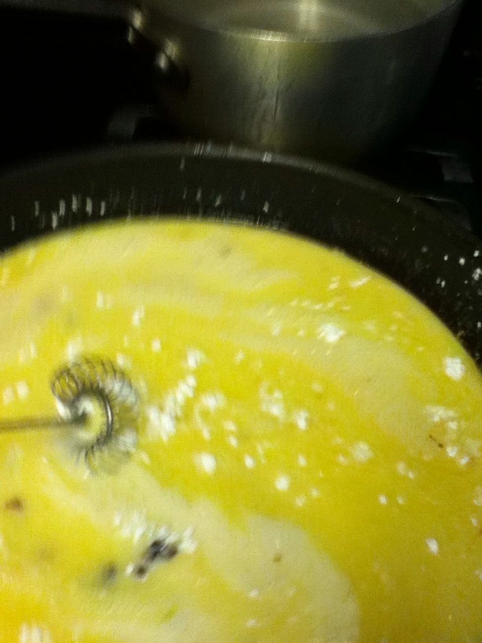 Add that and milk to butter, tomatoes and pancetta