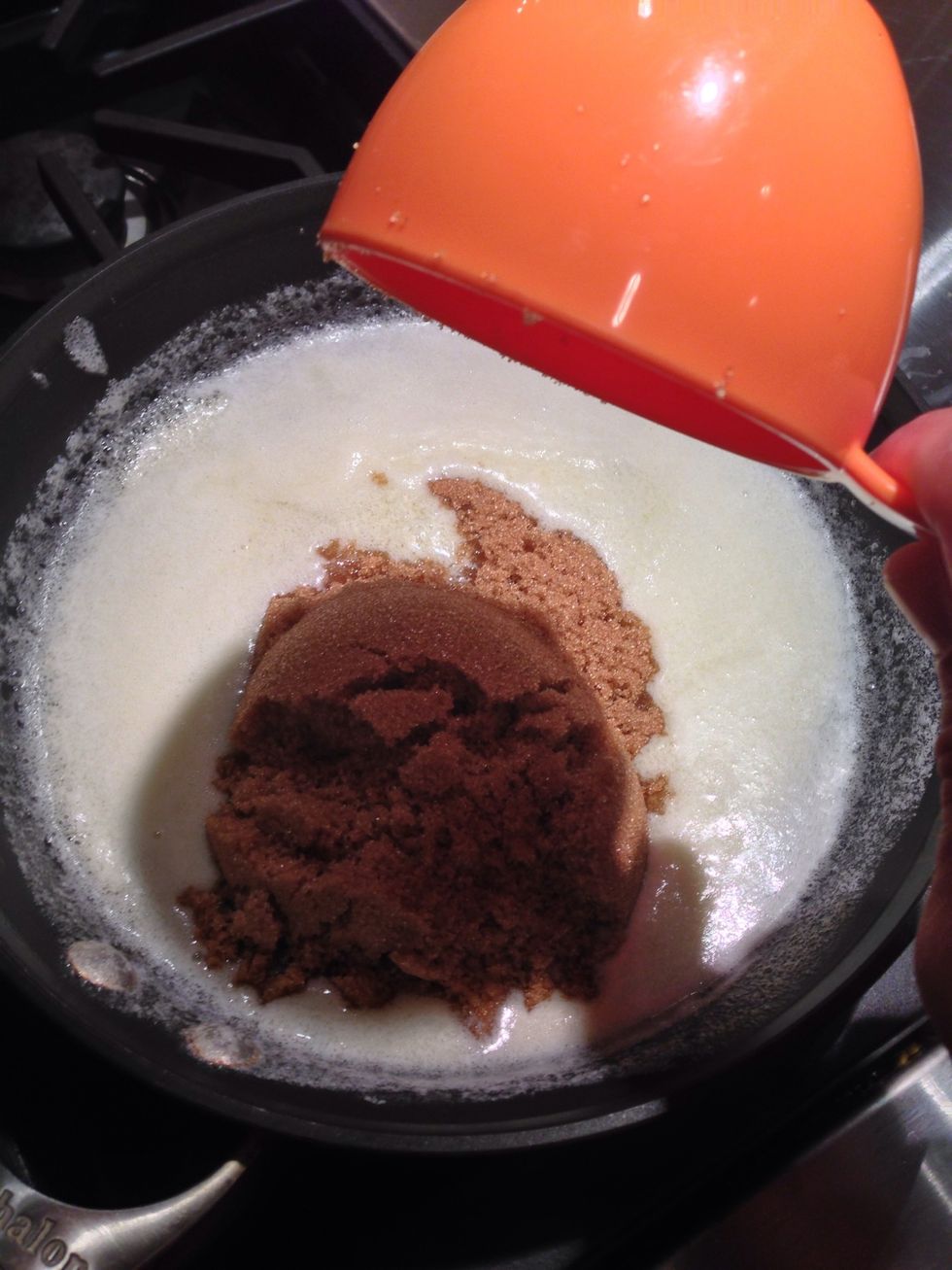 Add that brown sugar and stir over medium heat until completely dissolved.