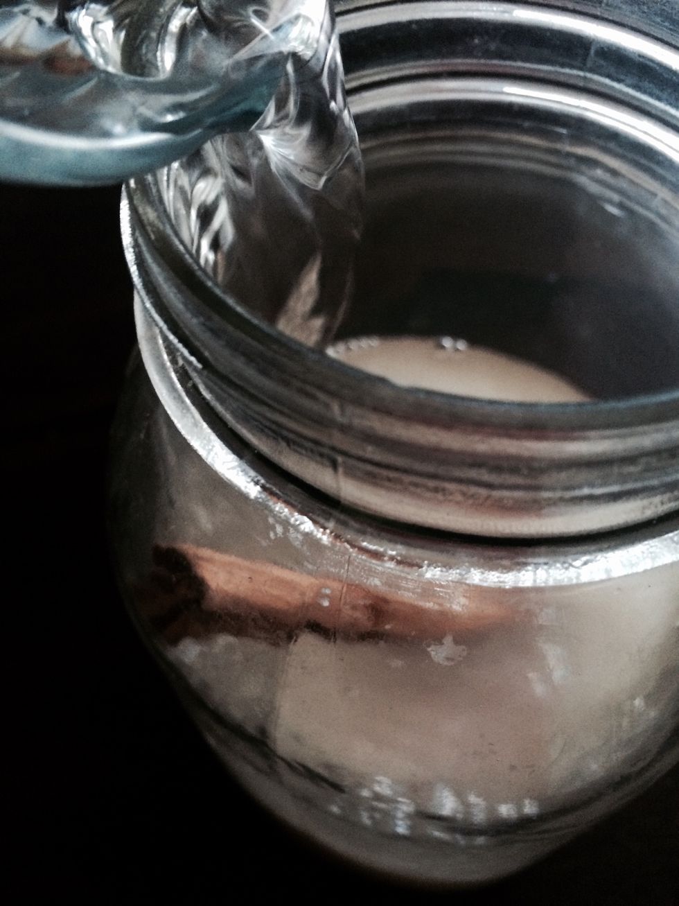 Add the 1 1/2 cup of water, let it overnight or 2 hours.