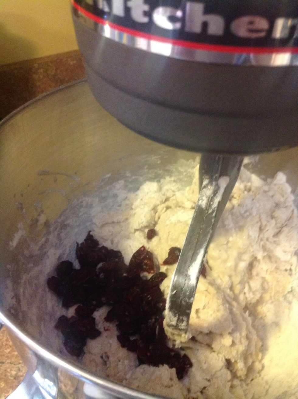 Add the 1/2 cup dried cranberries (craisins)