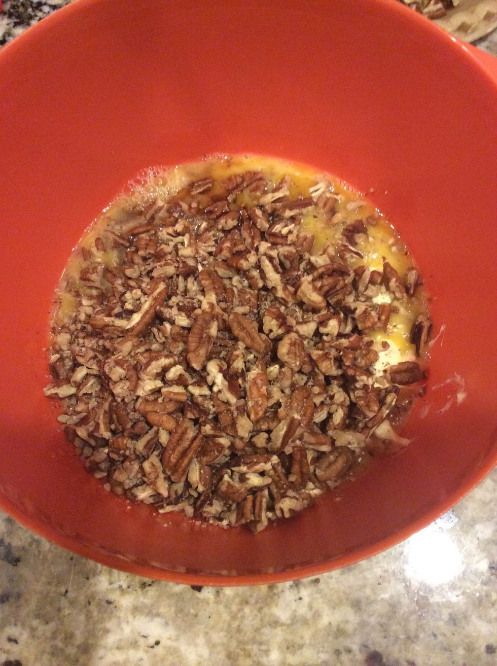 Add the 2 cups of chopped pecans