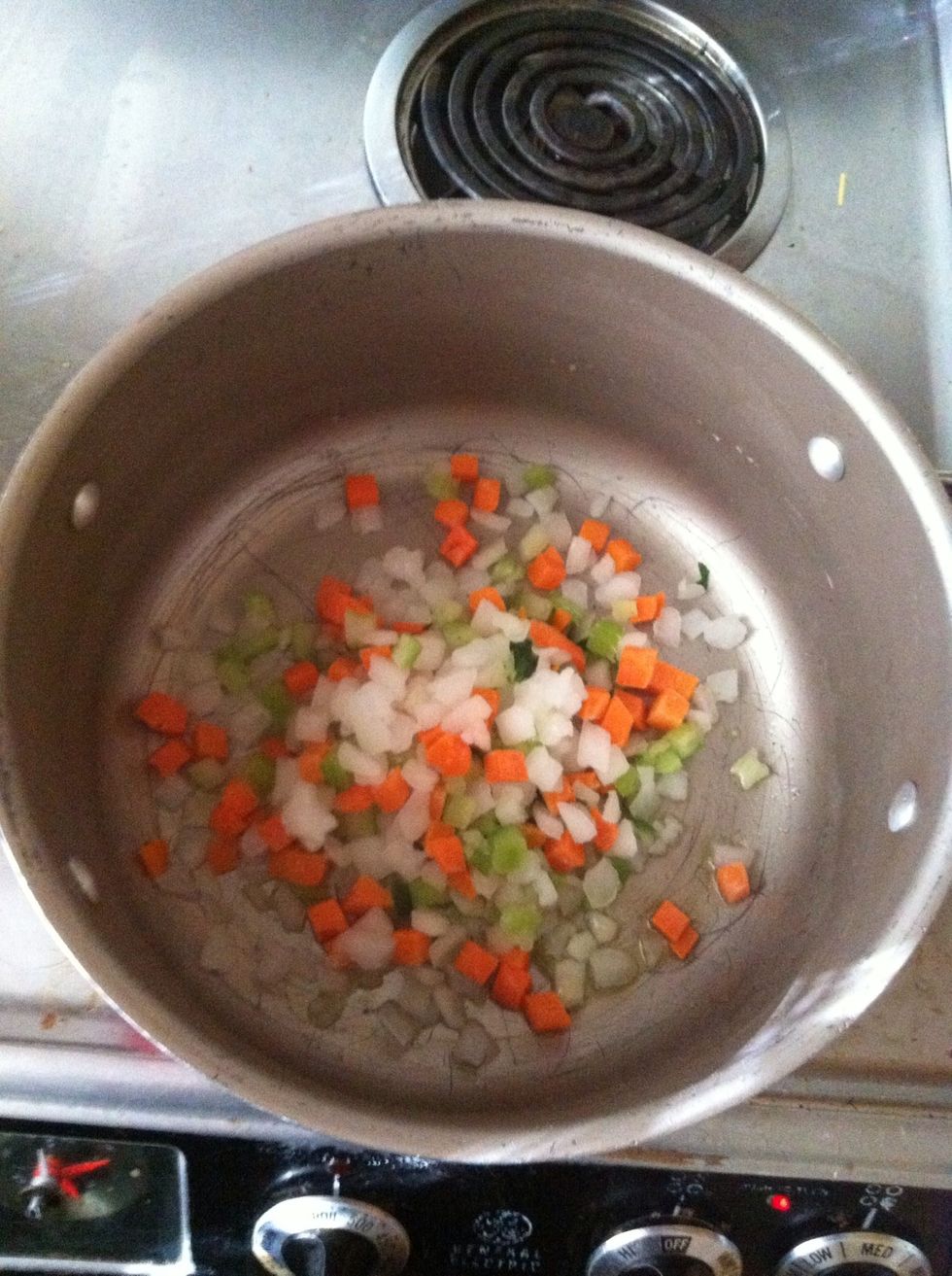 Add the 2 cups of frozen vegetable mix(carrot, celery, onion), let it cook.
