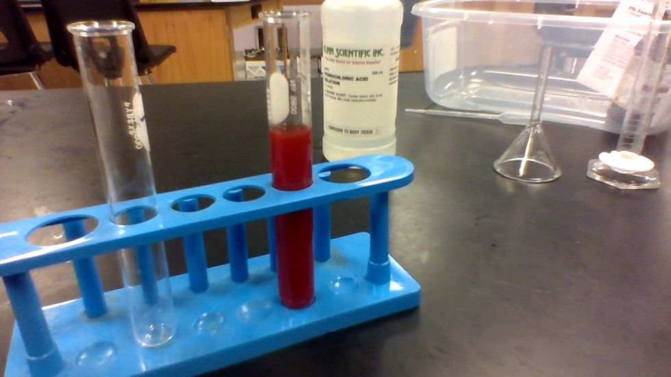 Add the 20 ml into the test tube.