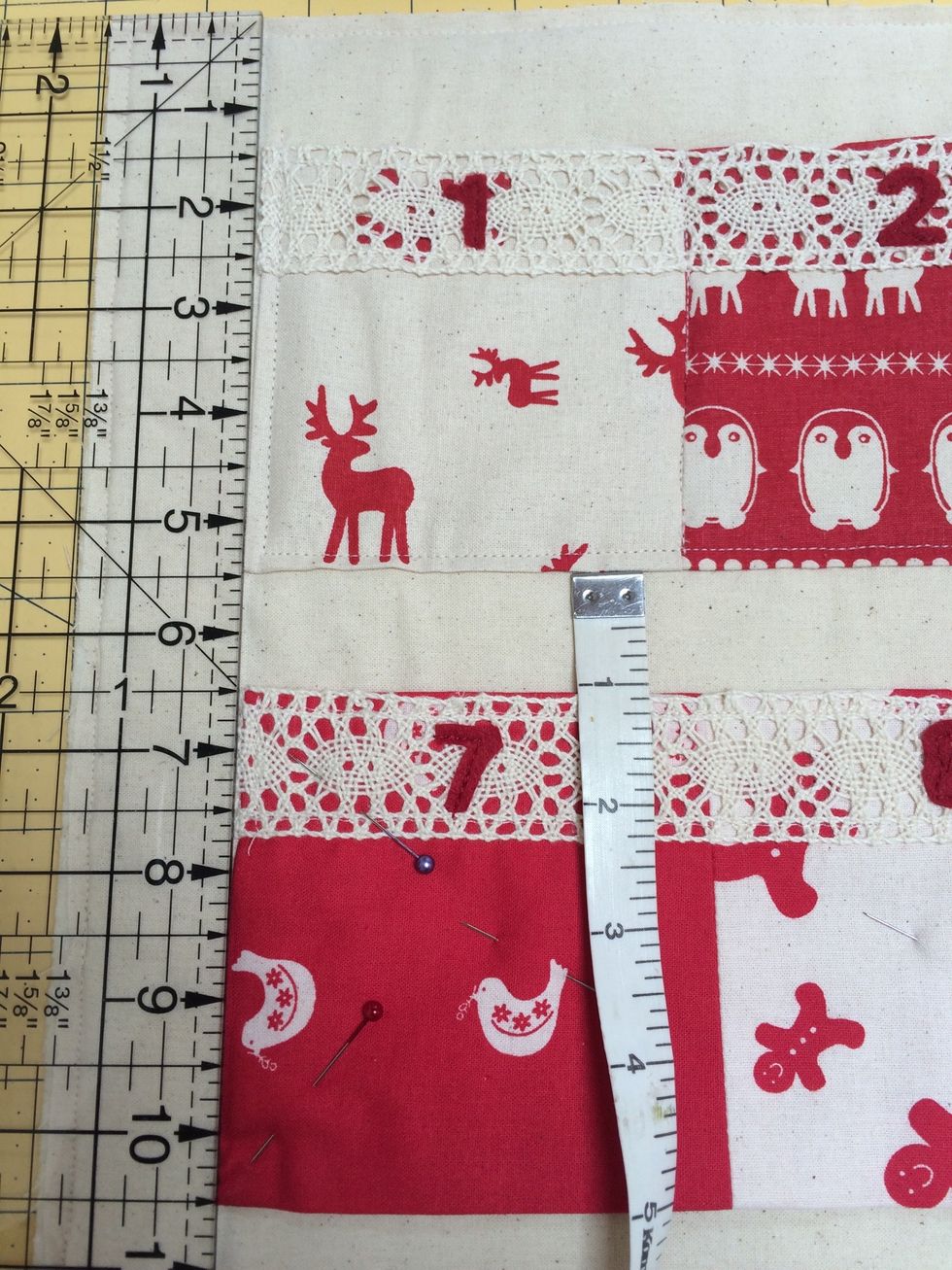 Add the 2nd row . Spacing it 1 inch below the first row and 1.5 from either side as before.