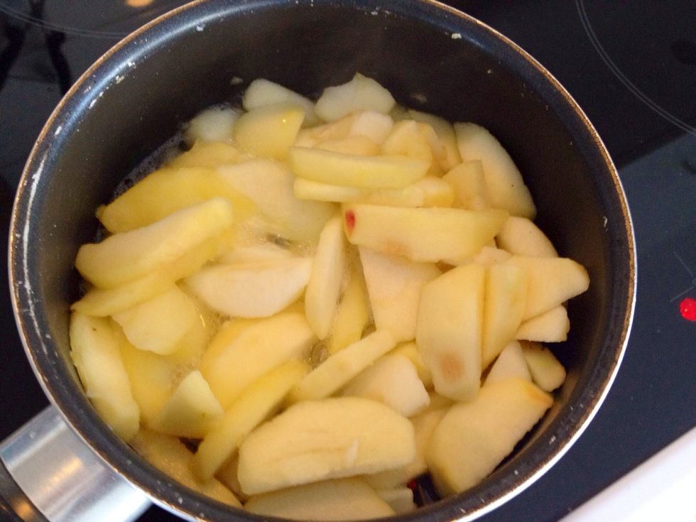 Add the apples and boil for 7-12 minutes, depending on the texture of the apples, and how you prefer it. Let it cool.