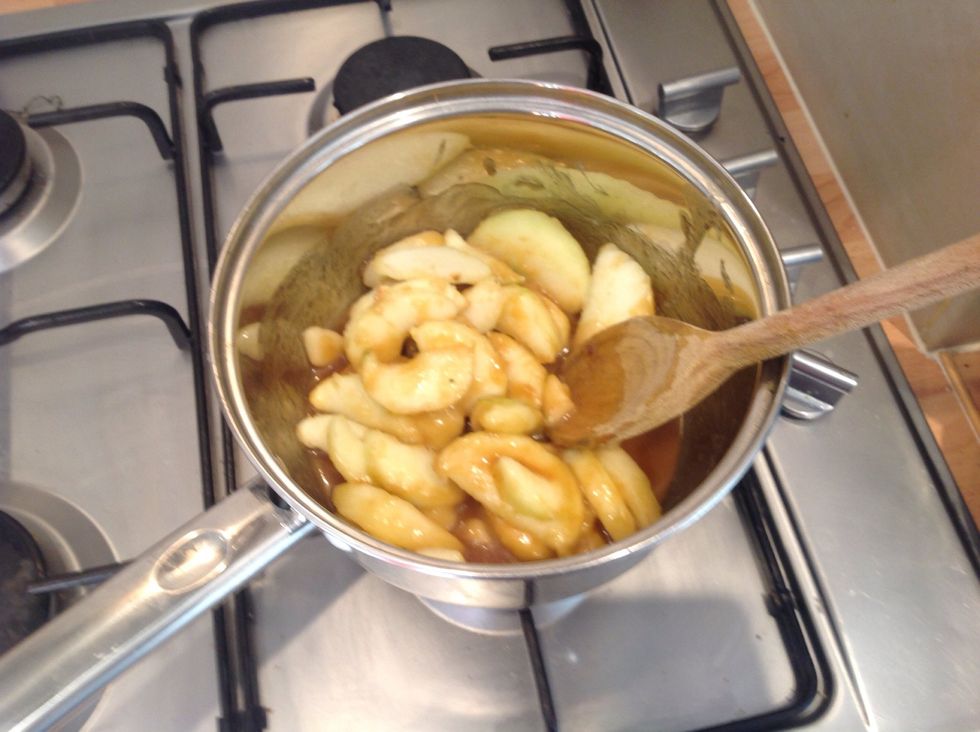 Add the apples and simmer for a couple of minutes