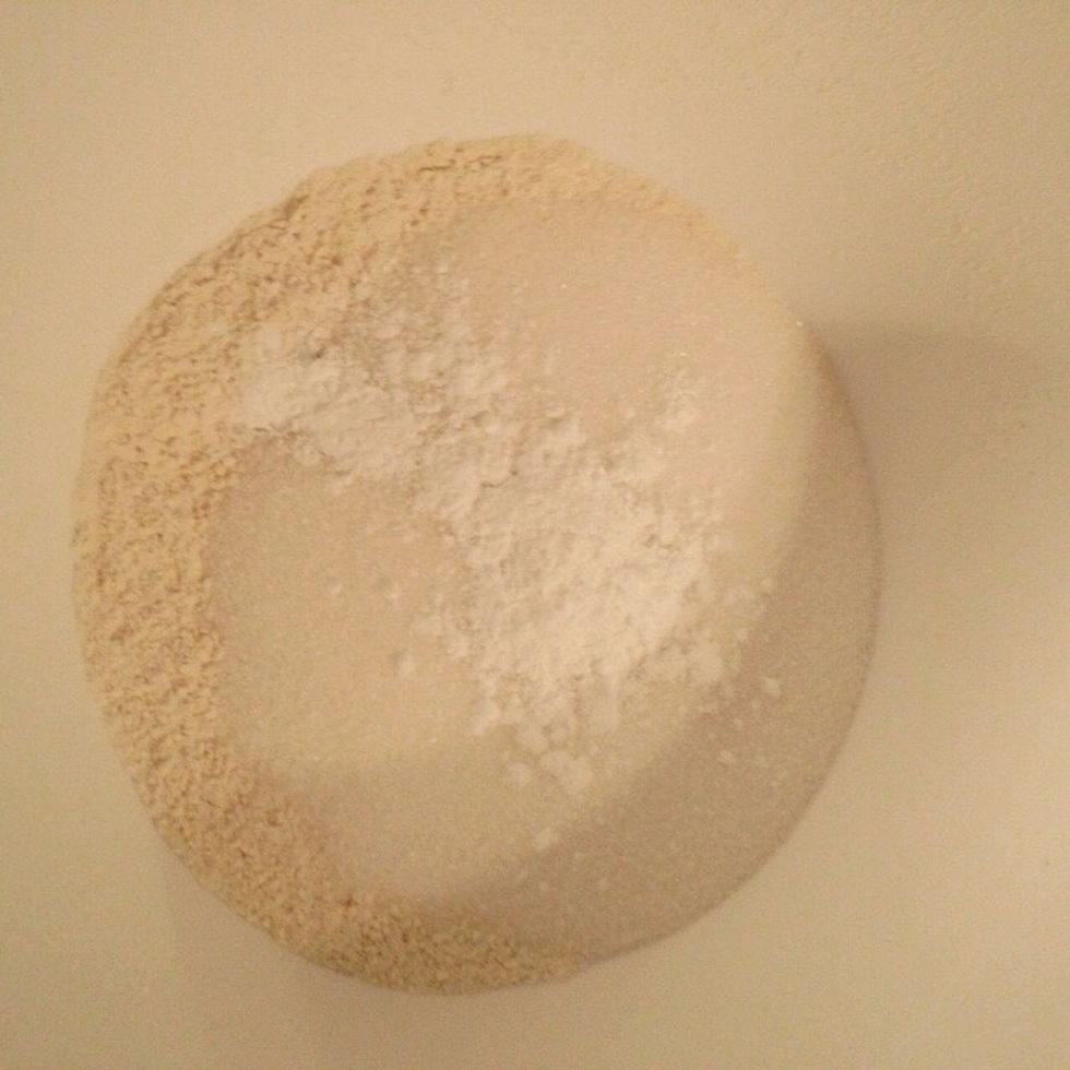 Add the baking powder and the pinch of salt