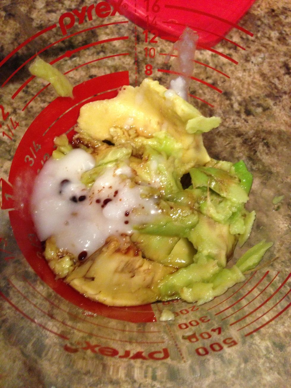 Add the balsamic vinegar, maple syrup and soy sauce. (Here I added 1 tbs coconut oil because I wanted a good, chunky spread but for pudding skip the oil and use a food processor)