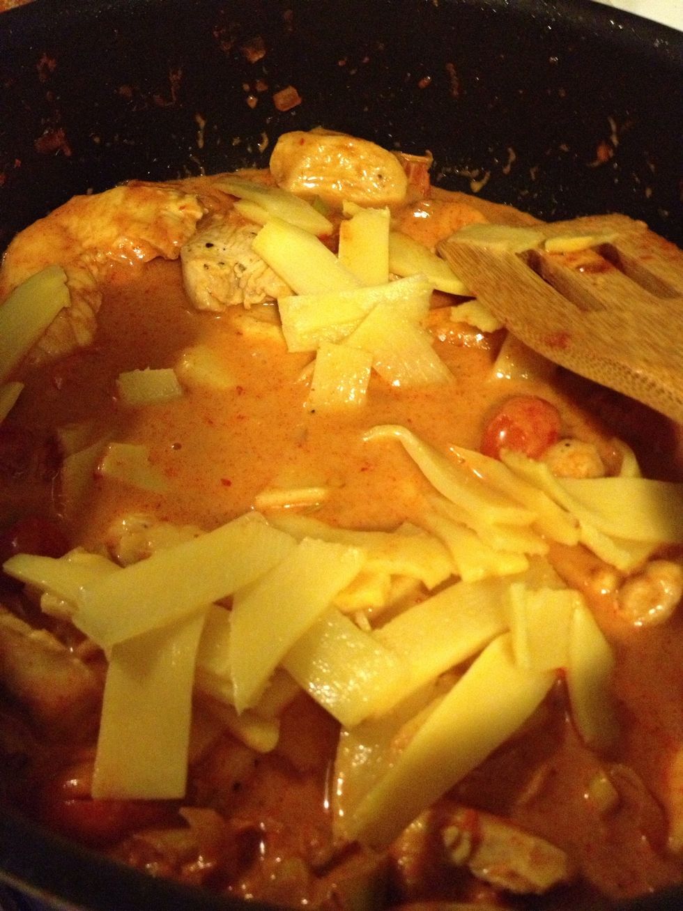 Add the bamboo shoot now.