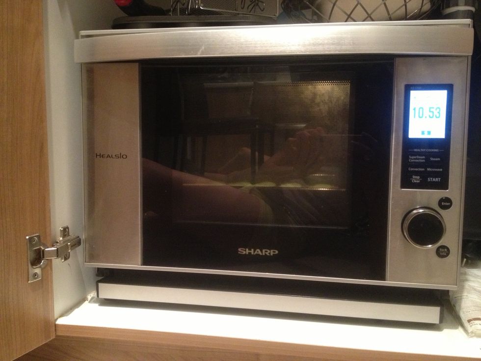 Add the batch to the oven bake for 12 mins. Bake a tray at a time at the lowest rack. The macarons should develop their feet half way thru the baking