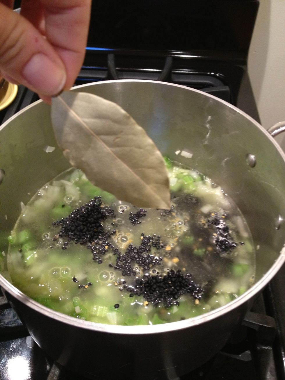 Add the bay leaf.