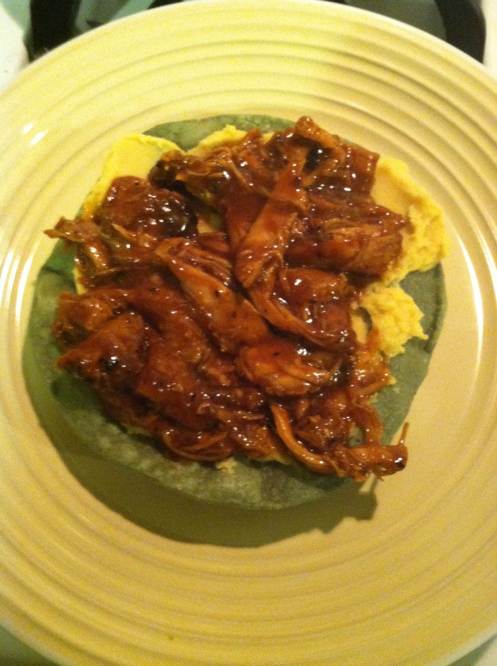 Add the bbq chicken..
