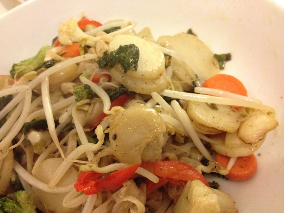 Add the bean sprouts and cook for 1 minute. Check the flavor and season or add more fish sauce to taste. Serve on it's own, or with rice or noodles if you like. Serve and enjoy!