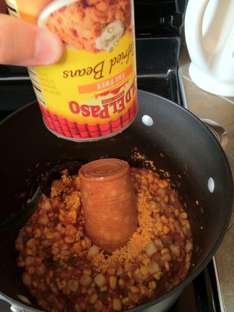 Add the beans. (isn't that can shape so appetizing?)