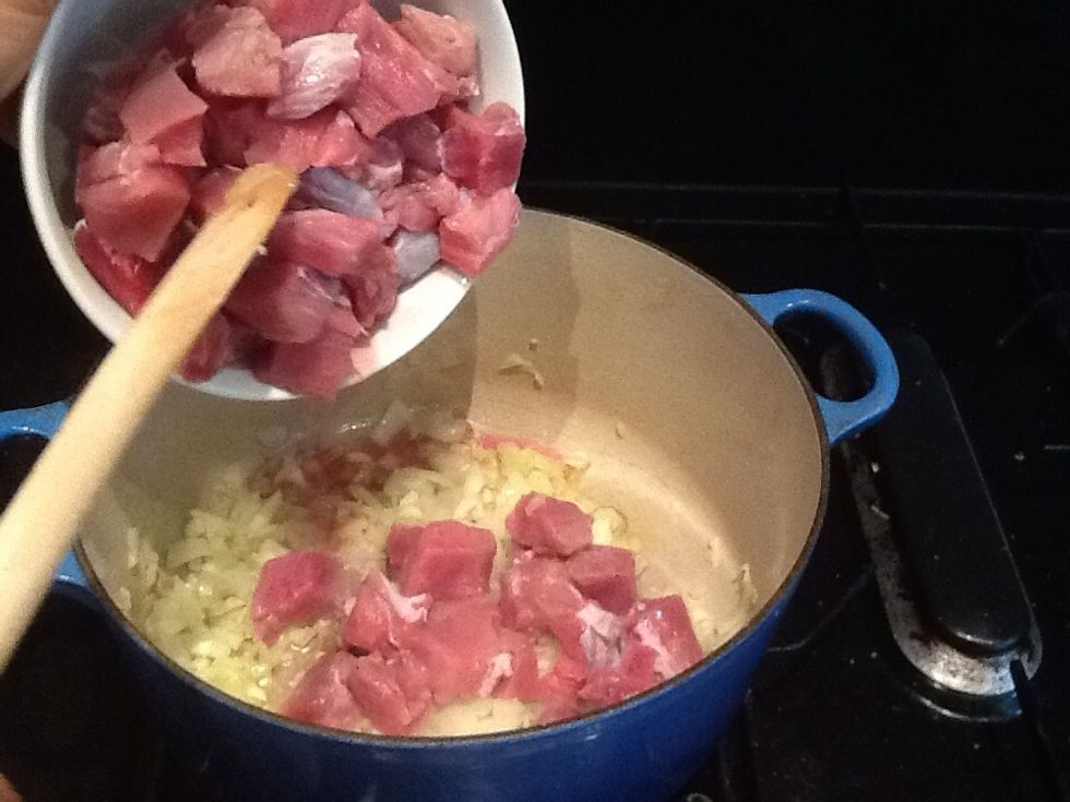 Add the beef before the onions brown