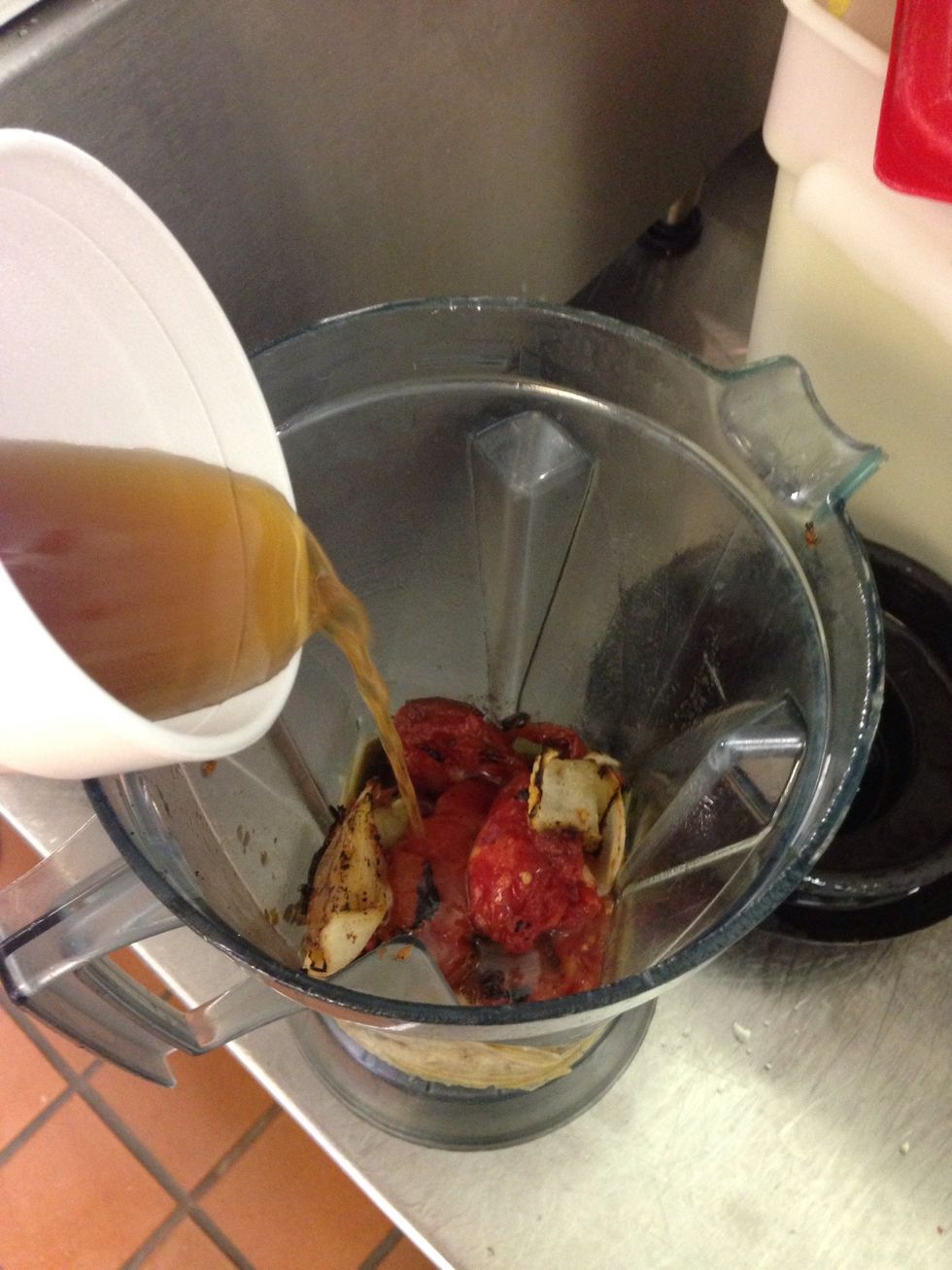 Add the beer and blend, any kind of beer is fine i used Modelo Negra because i like that taste (make it chunky)